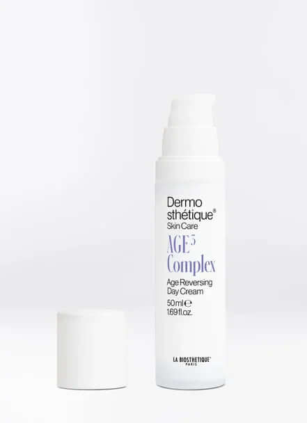 Dermo esthétique AGE5 Complex Age Reversing Day Cream in a sleek bottle 50ml, ideal for vibrant skin care.