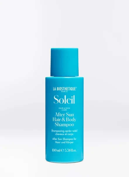 After Sun Hair & Body Shampoo by La Biosthetique, 100 ml, for sun-exposed hair and skin hydration.